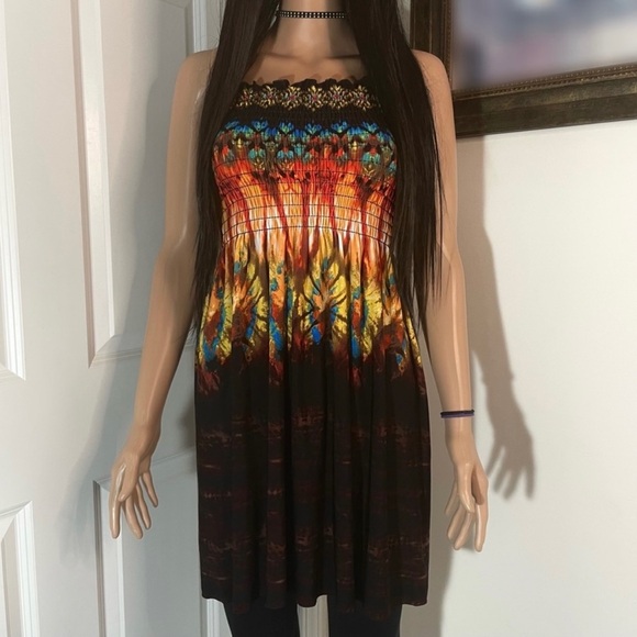 Tropical Shirred Frilled Backless Smocked Tube Dress | Cute & Comfy Summer Dress - Picture 1 of 5